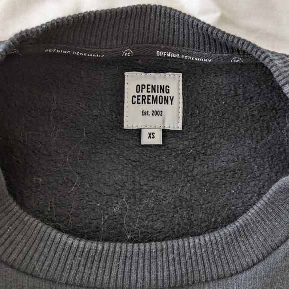 Opening Ceremony Cropped Logo Sweatshirt Black White - Picture 4 of 8